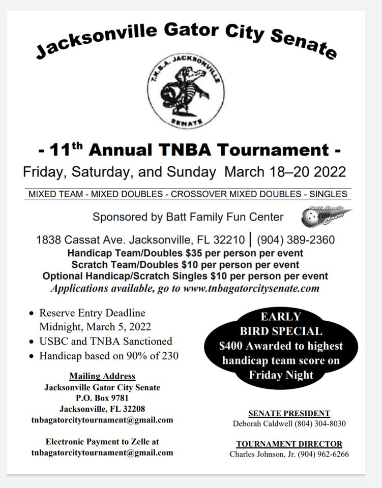 Jacksonville Annual TNBA Bowling Tournament Southern TNBA & USBC