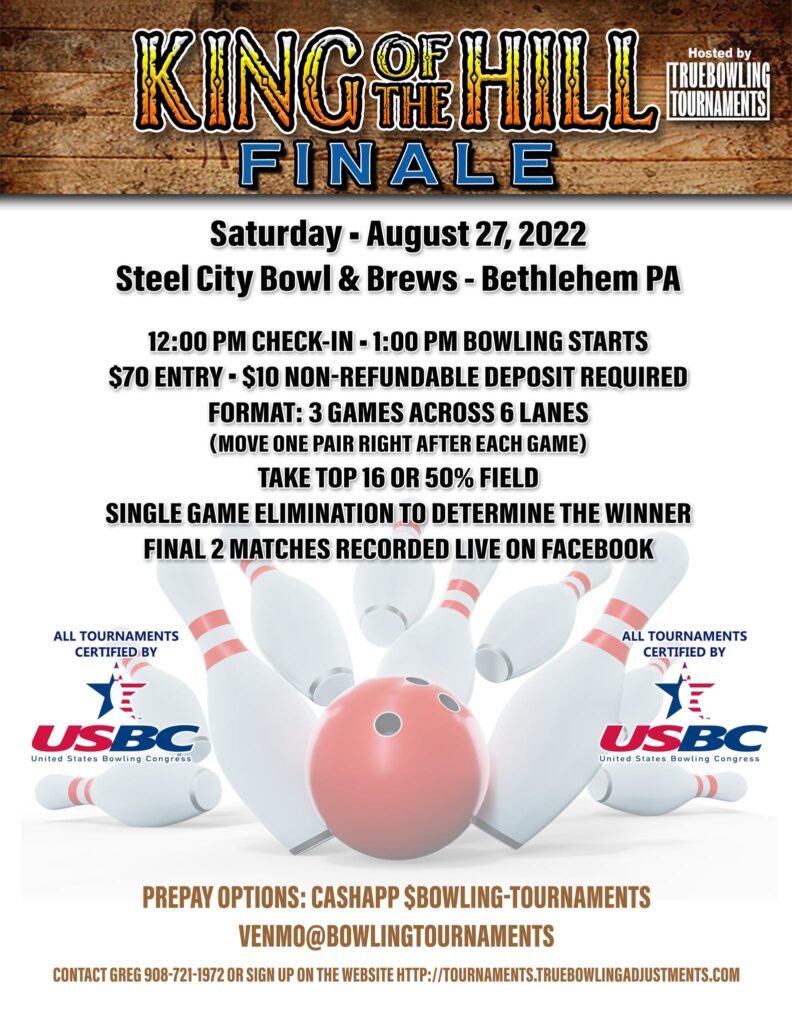 King of the Hill Finale Bowling Tournament Southern TNBA & USBC
