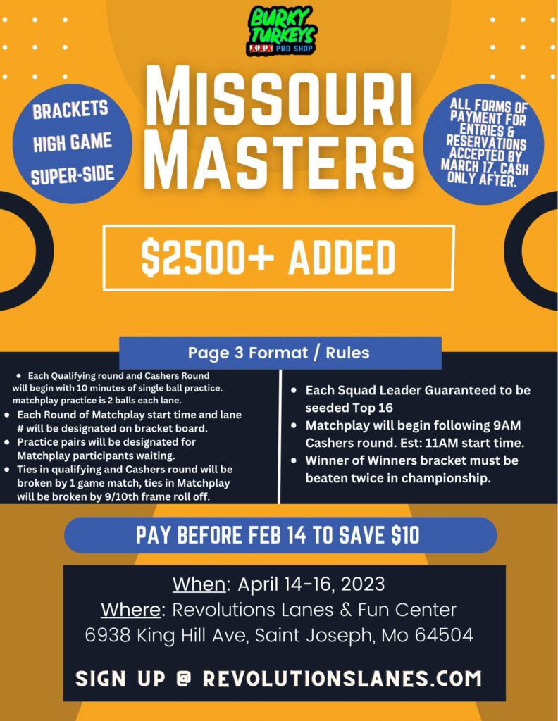 Missouri Masters Scratch Bowling Tournament Southern TNBA & USBC