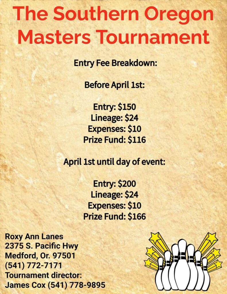 The Southern Oregon Masters Bowling Tournament