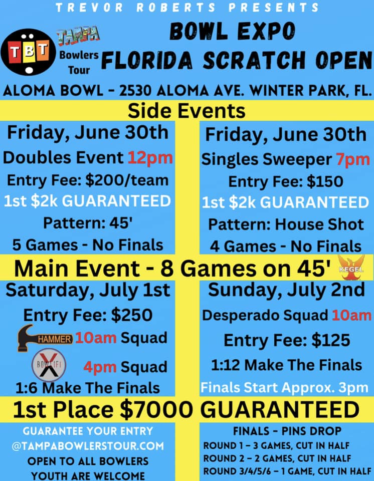 Trevor Roberts Bowl Expo Florida Scratch Open Bowling Tournament