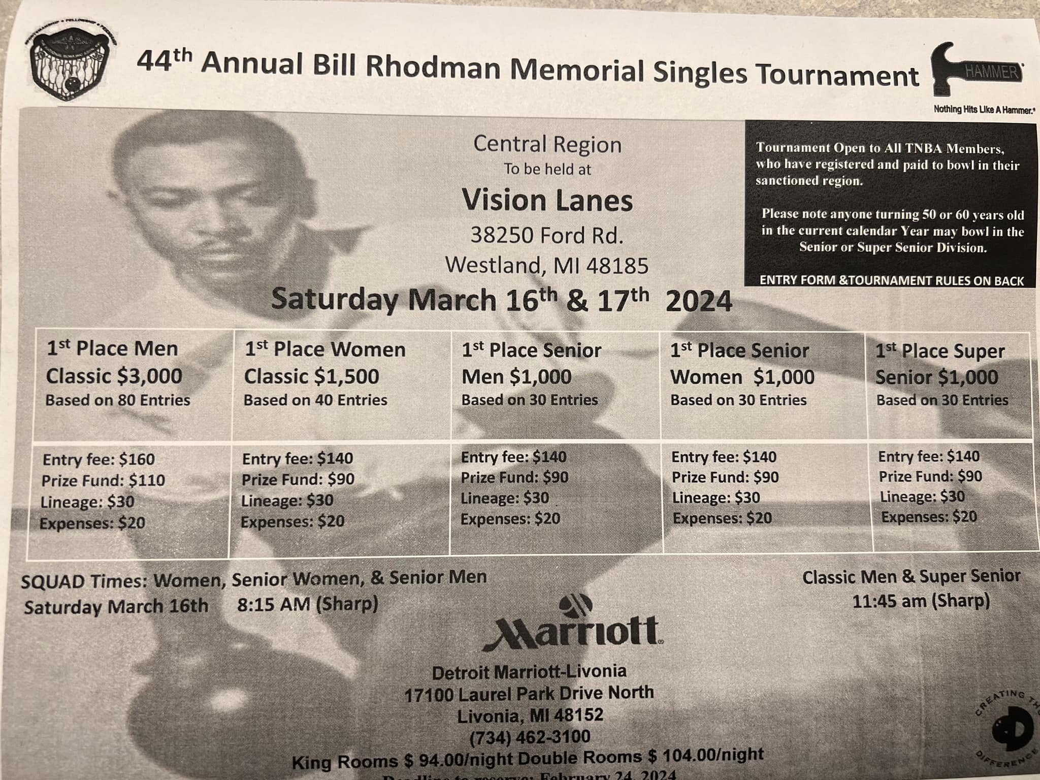 44th Annual Bill Rhodman Memorial Singles Championship Bowling