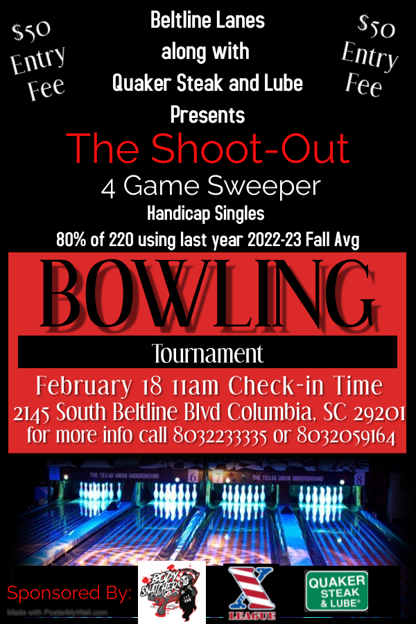 Beltline Lanes The ShootOut 4 Game Sweeper Bowling Tournament