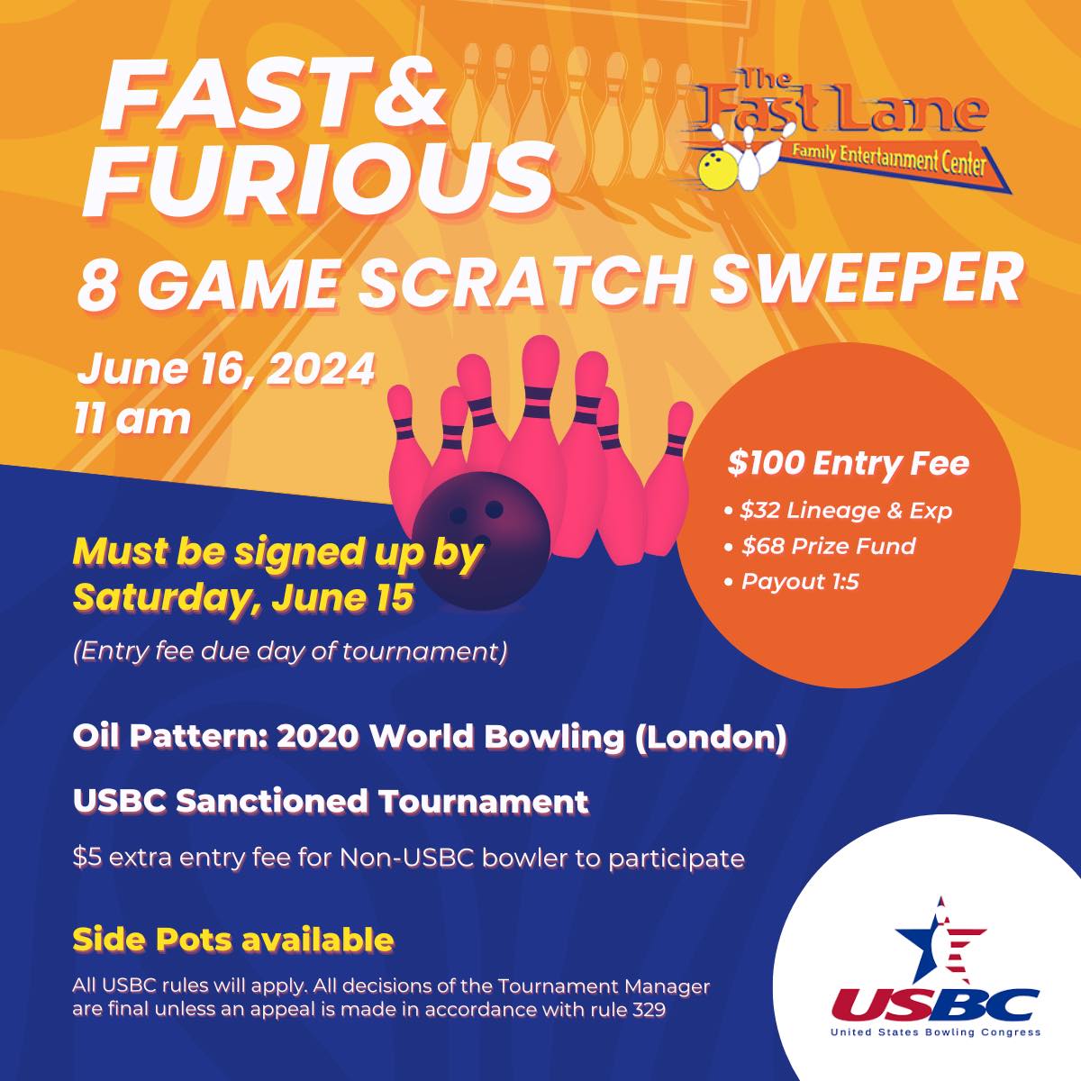 Fast & Furious 8 Game Scratch Sweeper Bowling Tournament Southern