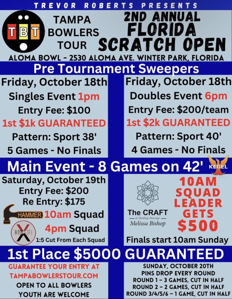 2nd Annual Florida Open Scratch Bowling Tournament